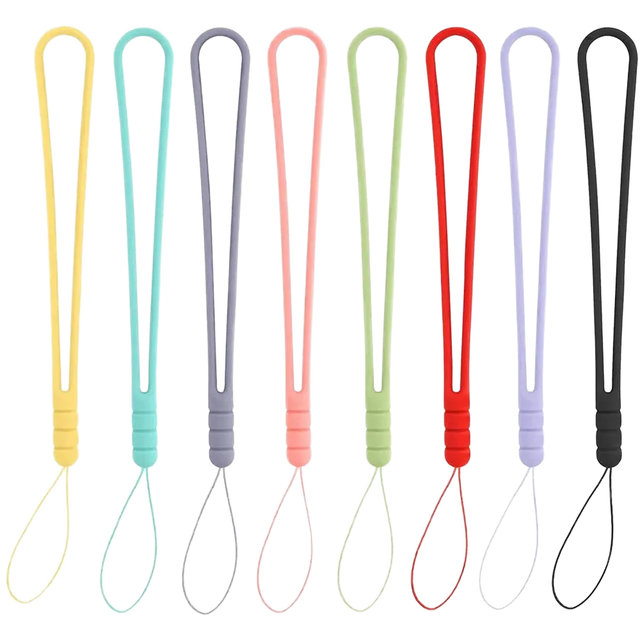Short Soft Anti-Lost 20cm Wrist Strap Mobile Phone Safety Lanyard with Silicone Rubber Material Hand Holder for Mobile Phone