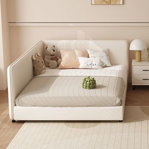 Giường ngủ tatami màu trắng kem dành cho gia đình hai con, giường bố mẹ và con, cỡ lớn, ghép nối, hiện đại và đơn giản, dài bốn mét - Product Image 2