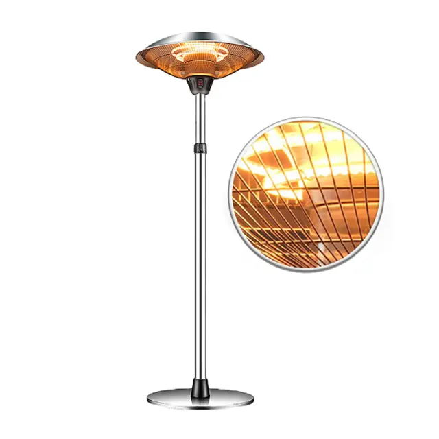 High Quality IP55 Waterproof Freestanding Garden Electric Infrared Patio Heater 3 Setting Outdoor Use
