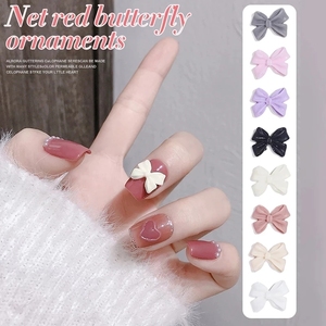 100 pièces été Kawaii nœud papillon Nail Art charmes belle fée résine ruban nœud Nail Art décoration Flatback nœud papillon manucure pièces - Product Image 5