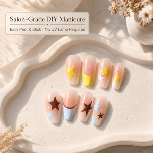 Autocollants pour ongles pentagramme 3D, styles variés, autocollants pour ongles en forme d'étoile imperméables pour la création de manucures DIY - Product Image 3