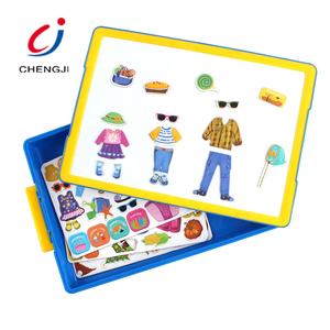 Bambola magnetica educativa per bambini dress up painting 2 in 1 board toy puzzle magnetico scrittura tavolo da disegno giocattolo per bambini - Product Image 3