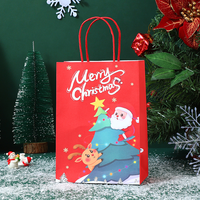 Sac cadeau de Noël réutilisable en carton blanc de qualité supérieure, design nouveau, respectueux de l'environnement, matériaux recyclés, motifs de Noël