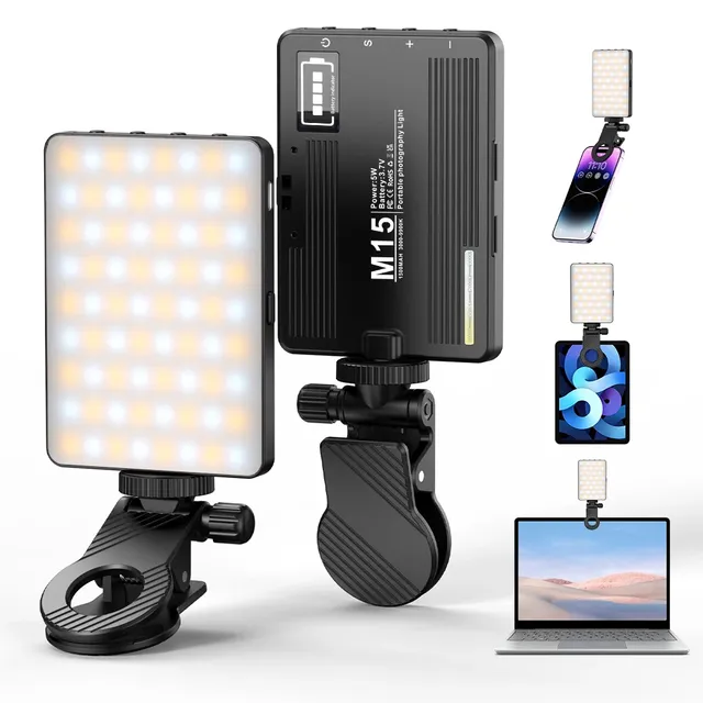 Smartphone Selfie Fill Light 2500K-9000K Video Conference Live Streaming Portable LED Light for Cell Phone Laptop Camera