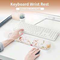 Alas Mouse Gaming, dudukan Keyboard kustom anti selip busa memori, alas meja, pendukung pergelangan tangan lembut, karpet komputer kantor