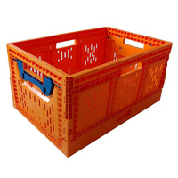 Chiffre d'affaires Maille mobile Pliable Empilable HDPE Stockage Agriculture Oeuf Fruits et Légumes Panier en plastique Caisse
