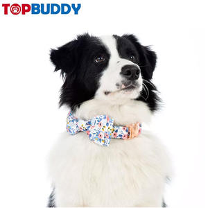 <span class=keywords><strong>Collar</strong></span> con lazo personalizado para perro, lazo de flor azul claro para mascota con hebilla de aleación de Zinc, venta al por mayor - Product Image 2