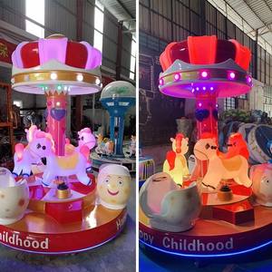 Penjualan mesin permainan <span class=keywords><strong>Carousel</strong></span> dalam ruangan Mini langsung dari pabrik kapasitas 6 orang untuk mesin taman hiburan logam anak-anak - Product Image 1