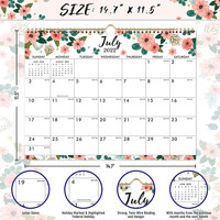 Calendrier de bureau floral personnalisé, imprimé CMJN, calendrier perpétuel à feuillets mobiles 365 jours, cadeau inspirant pour le bureau