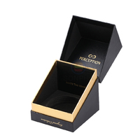 Vente en gros Boîte cadeau de bougie vide de luxe imprimée à la main en papier rigide noir personnalisé avec fermeture magnétique