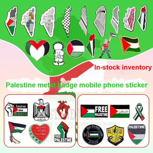 Venta Directa de Fábrica, Múltiples Diseños, Insignias Metálicas de Palestina, Pegatinas para Teléfono, <span class=keywords><strong>Broches</strong></span>, Pin de Solapa, Pin Personalizado con Mapa y Bandera de Palestina, Regalos - Product Image 4