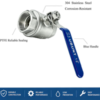 Robinet à bille en acier inoxydable de haute qualité, 2 pièces, pour eau froide, fileté BSP, pour gaz naturel, pour alimentation en eau de bureau