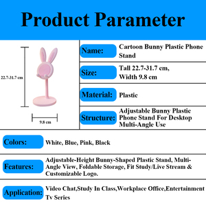 <span class=keywords><strong>Support</strong></span> de téléphone en plastique personnalisé en forme de lapin de dessin animé avec bras télescopique réglable, <span class=keywords><strong>support</strong></span> pliable pour téléphone et <span class=keywords><strong>tablette</strong></span> pour étudiants - Product Image 5