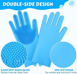 Gants de toilettage pour chiens et chats en silicone souple, pour massage, lavage et bain – Offre spéciale - Product Image 4