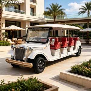 Voiture électrique vintage grande capacité avec amortisseurs pour village de vacances, style rétro, pour le transport de passagers - Product Image 1
