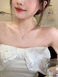 Nueva llegada elegante titanio acero gota de agua Uso diario orden a granel acentos colgante collar para mujer joyería de moda regalo - Product Image 2