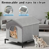 Nichoir pour chat extérieur imperméable et isolé, tente surélevée pour animaux de compagnie, abri pour chats errants, grotte amovible pour animaux, mobilier fermé pour chats