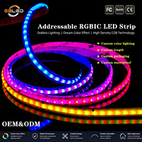 Tira de LED RGBIC COB Inteligente WS2811 12V 24V 420LEDs/M Sin Puntos, Control por Aplicación, Color de Ensueño, para Decoración de Hogar, Bar, Escenario, Fiesta, CE RoHS