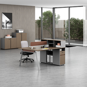 Nhà Máy Bán Buôn Văn Phòng Phân Vùng Bàn Nhân Viên Bảng Tủ Máy Trạm Tối Giản 2 Người Hiện Đại Văn Phòng Bảng - Product Image 1