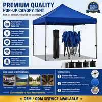 Tente de réception pliable à double paroi, imperméable, avec parois latérales, pour publicité extérieure, salon professionnel, exposition, en PVC