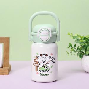 Gourde isotherme double paroi pour enfants, motif dessin animé, avec paille, design attrayant, portable pour l'école et la voiture - Product Image 4