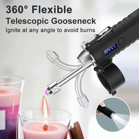 Arc Plasma Briquet Électrique 360 ° Flexible Col de Cygne Télescopique Faire Feu Sans Flamme Cigarette Survie Gear Lampe de Poche Tactique