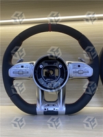 Volant en fibre de carbone LED modifié pour Mercedes Benz AMG GT avec volant en cuir perforé