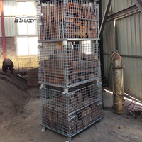 Conteneur en treillis métallique pliable et empilable, galvanisé, robuste, économique pour entrepôt