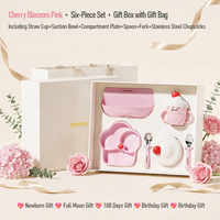 Auf Lager Babygeschenk-Produkte Kinder-Trinkbecher Edelstahl-Gabel und -Löffel Weiche Silikon-Schüssel Teller Baby-Fütter-Set