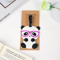 Étiquette de bagage créative en forme de panda pour carte d'embarquement de voyage