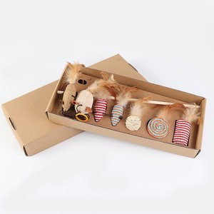 <b>Cat</b> <b>Toy</b> Set 7-Piece Striped Wooden Handle Hemp Rope <b>Interactive</b> Pet Supplies for <b>Cats</b> - Product Image 4