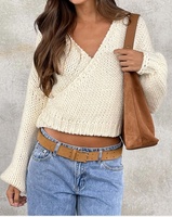 Pull en tricot d'hiver pour femmes avec ceinture, fournisseur de vêtements en gros sur mesure