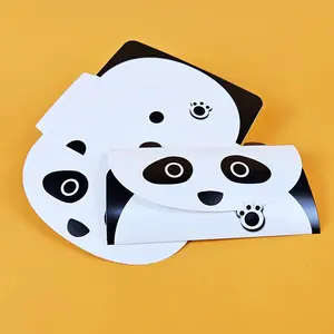 Cartão de agradecimento personalizado com desenho de animal panda, cartela tipo envelope com impressão personalizada, atividades escolares, cartão de agradecimento personalizado