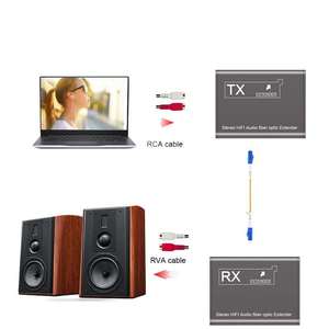 Extenseur <span class=keywords><strong>audio</strong></span>-vidéo optique RCA 2 canaux 20 km avec boîtier métallique, émetteur-récepteur LC SC, canal gauche/droit - Product Image 5