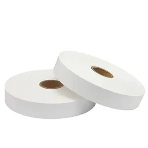 Rollo de etiquetas de cuidado de nailon imprimible por transferencia térmica recubierto con poliamida para el cuidado de la ropa, limpieza en seco textil