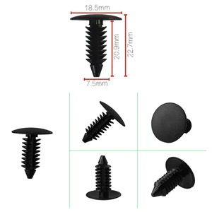 Rivets en plastique noir 388577S, attaches automobiles pour la réparation et le remplacement de la carrosserie, clips de fixation en nylon. - Product Image 2