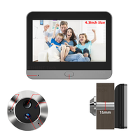 Nouvelle sonnette connectée Tuya 3MP WIFI avec détection de mouvement PIR large, interphone bidirectionnel, compatible Alexa et Google, et écran LCD 4,3 pouces