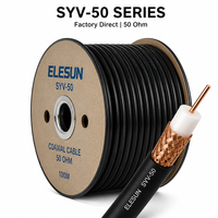 Câble coaxial RF ELESUN série SYV-50 50 ohms, isolation PE solide pour antennes de communication. DM pour les modèles précis et les spécifications personnalisées.