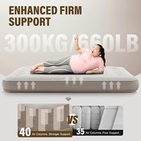LGM Matelas gonflable à double matelas gonflable avec pompe intégrée Topper en PVC pliable pour le camping ou la maison
