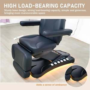 Siyah elektrik 3/4 Motor estetik uzanmış tıbbi muayene dövme koltuğu Spa masaj masası kozmetik yüz güzellik yatağı - Product Image 6
