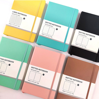 Carnets de notes A5 lignés et à pois, couleurs macaron, design personnalisé GF, pour affaires, écriture, et études.