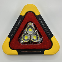 Lampe de signalisation triangulaire solaire 2-en-1 pour urgence routière, alarme de panne, lampe de sécurité portable à clignotement manuel