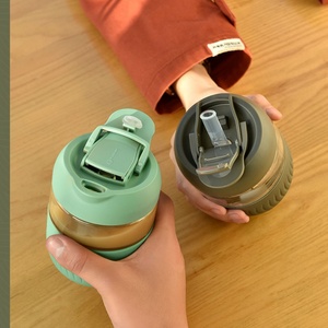 360ML/12oz Glass Water <b>Bottle</b> <b>Coffee</b> Cup Travel Drink Mug with Straw - Product Image 5