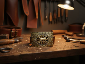 Fibbia per Cintura Grande in Lega Placcata Oro Antico, Design Quadrato 5.0cm - Product Image 2