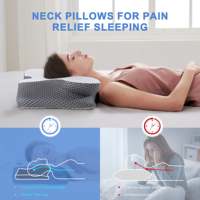 Forme personnalisée réglable ergonomique contour cervical oreiller ergonomique en mousse à mémoire de forme pour le soulagement des douleurs cervicales