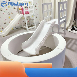 8*10 pieds Rectangle clair Transparent blanc boule fosse avec toboggan pour enfant en bas âge intérieur extérieur aire de jeux équipement de jeu doux - Product Image 5