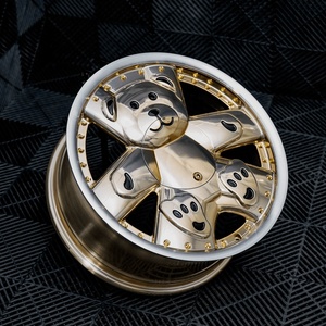 Jantes monobloc forgées sur mesure, jantes en alliage fantaisie avec boulons décoratifs dorés pour Mini <span class=keywords><strong>Cooper</strong></span>, <span class=keywords><strong>Fiat</strong></span> <span class=keywords><strong>500</strong></span> et voitures de spectacle - Product Image 1