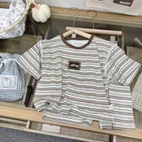 Pyjama en Lyocell pour Filles, Manches Courtes à Volants, Pantalon 7/8, Vêtements de Nuit Doux et Respirants pour Enfants, Ensemble Pullover et Homewear