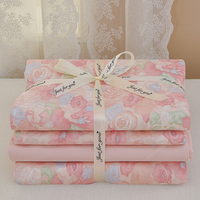 Ensemble de literie en coton pur French Country Rose, 4 pièces, draps, taies d'oreiller, housses de couette