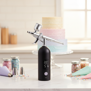 Aerógrafo Ecológico Cuadrado de ABS+Cobre con Pantalla LED, 35 PSI de Presión Máxima y 3 Modos de Velocidad, la Elección de los Maquilladores - Product Image 1